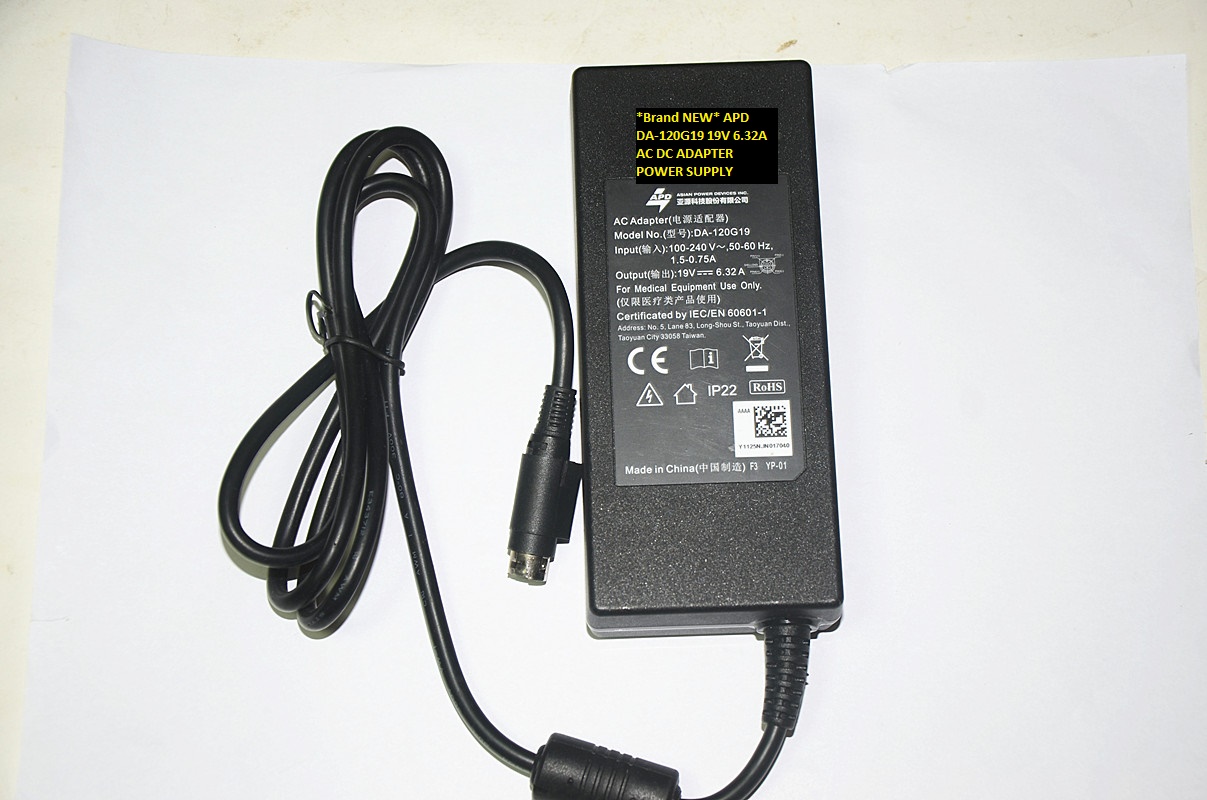 *Brand NEW* APD DA-120G19 19V 6.32A AC DC ADAPTER POWER SUPPLY - Click Image to Close